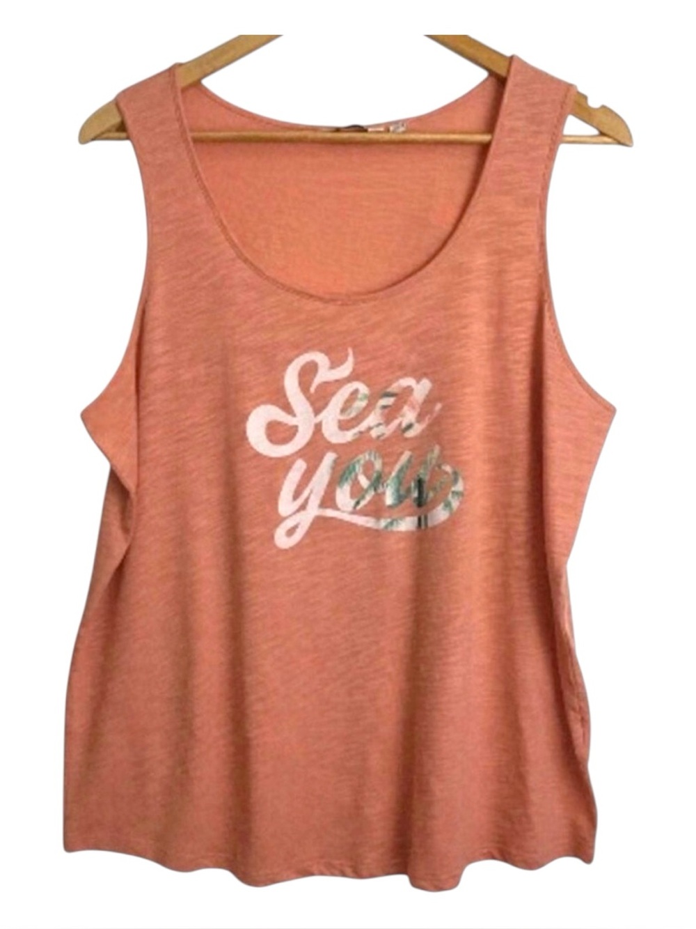 NWT REITMANS tank top Sea print camisole lightweight coastal orange tangerine XL